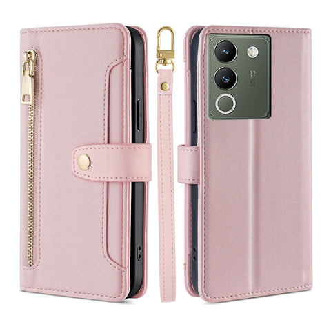 Sheep Texture Cross-body Zipper Wallet Leather Phone Case, For vivo Y03 4G, For vivo Y100 5G IDN, For vivo V29e 5G, For vivo Y78 Plus 5G