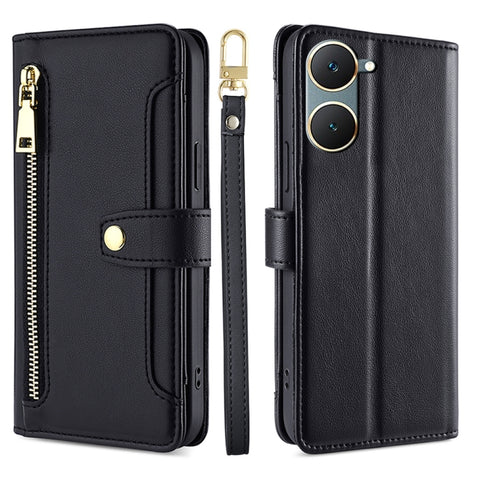 Sheep Texture Cross-body Zipper Wallet Leather Phone Case, For vivo Y03 4G, For vivo Y100 5G IDN, For vivo V29e 5G, For vivo Y78 Plus 5G