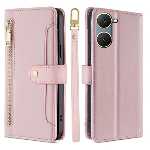 Sheep Texture Cross-body Zipper Wallet Leather Phone Case, For vivo Y03 4G, For vivo Y100 5G IDN, For vivo V29e 5G, For vivo Y78 Plus 5G