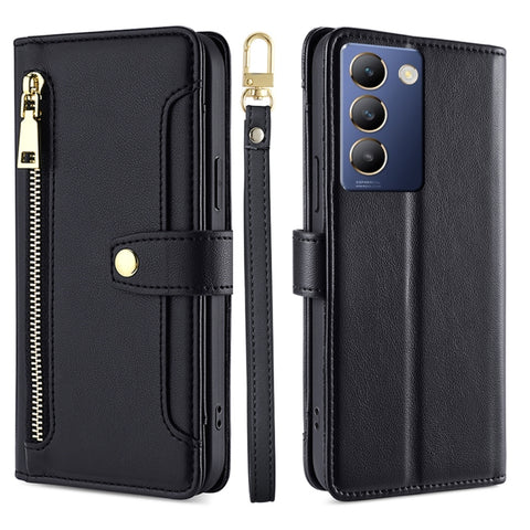 Sheep Texture Cross-body Zipper Wallet Leather Phone Case, For vivo Y03 4G, For vivo Y100 5G IDN, For vivo V29e 5G, For vivo Y78 Plus 5G