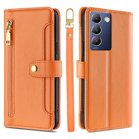 Sheep Texture Cross-body Zipper Wallet Leather Phone Case, For vivo Y03 4G, For vivo Y100 5G IDN, For vivo V29e 5G, For vivo Y78 Plus 5G