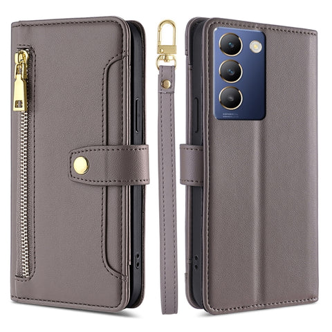 Sheep Texture Cross-body Zipper Wallet Leather Phone Case, For vivo Y03 4G, For vivo Y100 5G IDN, For vivo V29e 5G, For vivo Y78 Plus 5G