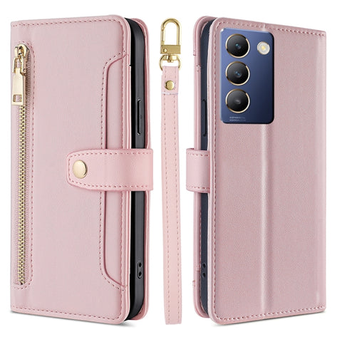 Sheep Texture Cross-body Zipper Wallet Leather Phone Case, For vivo Y03 4G, For vivo Y100 5G IDN, For vivo V29e 5G, For vivo Y78 Plus 5G