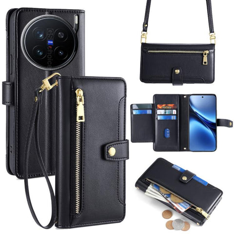 Sheep Texture Cross-body Zipper Wallet Leather Phone Case, For vivo X300 5G, For vivo Y31 5G 2025, For vivo V60 Lite 5G Global, For vivo V60 5G Global, For vivo iQOO Neo 10 5G Global, For vivo X200s 5G, For vivo V50 5G, For vivo X200 Pro 5G