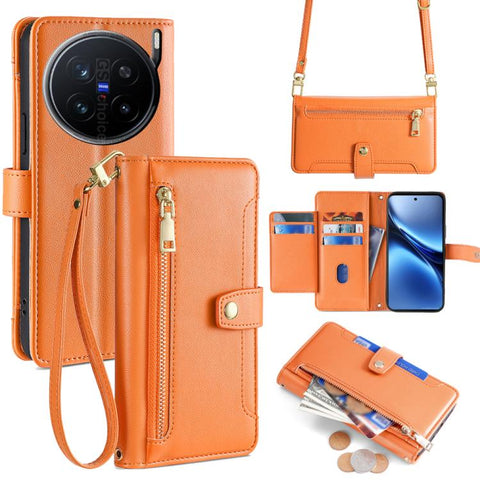 Sheep Texture Cross-body Zipper Wallet Leather Phone Case, For vivo X300 5G, For vivo Y31 5G 2025, For vivo V60 Lite 5G Global, For vivo V60 5G Global, For vivo iQOO Neo 10 5G Global, For vivo X200s 5G, For vivo V50 5G, For vivo X200 Pro 5G