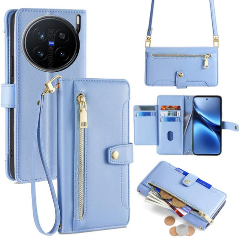 Sheep Texture Cross-body Zipper Wallet Leather Phone Case, For vivo X300 5G, For vivo Y31 5G 2025, For vivo V60 Lite 5G Global, For vivo V60 5G Global, For vivo iQOO Neo 10 5G Global, For vivo X200s 5G, For vivo V50 5G, For vivo X200 Pro 5G