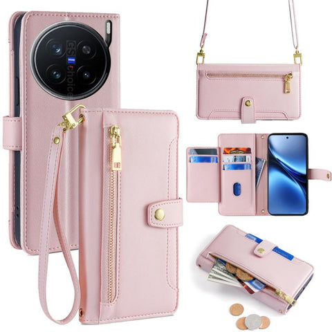 Sheep Texture Cross-body Zipper Wallet Leather Phone Case, For vivo X300 5G, For vivo Y31 5G 2025, For vivo V60 Lite 5G Global, For vivo V60 5G Global, For vivo iQOO Neo 10 5G Global, For vivo X200s 5G, For vivo V50 5G, For vivo X200 Pro 5G