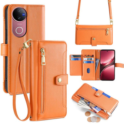 Sheep Texture Cross-body Zipper Wallet Leather Phone Case, For vivo X300 5G, For vivo Y31 5G 2025, For vivo V60 Lite 5G Global, For vivo V60 5G Global, For vivo iQOO Neo 10 5G Global, For vivo X200s 5G, For vivo V50 5G, For vivo X200 Pro 5G