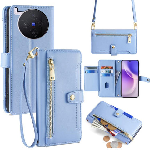 Sheep Texture Cross-body Zipper Wallet Leather Phone Case, For vivo X300 5G, For vivo Y31 5G 2025, For vivo V60 Lite 5G Global, For vivo V60 5G Global, For vivo iQOO Neo 10 5G Global, For vivo X200s 5G, For vivo V50 5G, For vivo X200 Pro 5G