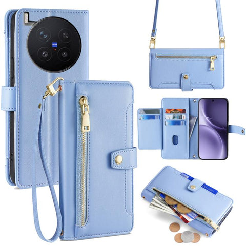 Sheep Texture Cross-body Zipper Wallet Leather Phone Case, For vivo X300s 5G, For vivo V70 FE 5G, For vivo Y05 4G, For vivo Y500i 5G, For vivo X300 Ultra 5G, For vivo S50 Pro mini 5G, For vivo S50 5G, For vivo X300 Pro 5G