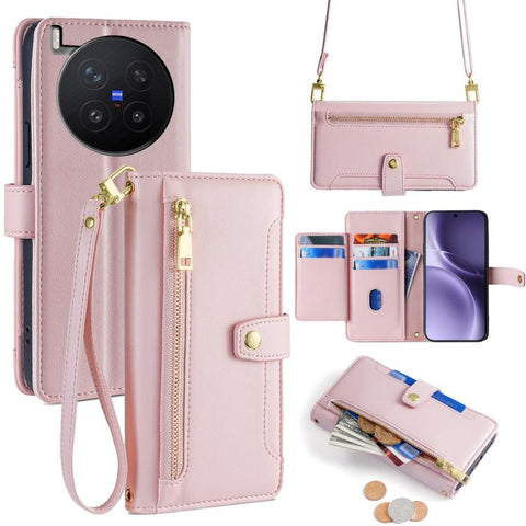 Sheep Texture Cross-body Zipper Wallet Leather Phone Case, For vivo X300s 5G, For vivo V70 FE 5G, For vivo Y05 4G, For vivo Y500i 5G, For vivo X300 Ultra 5G, For vivo S50 Pro mini 5G, For vivo S50 5G, For vivo X300 Pro 5G