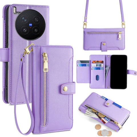 Sheep Texture Cross-body Zipper Wallet Leather Phone Case, For vivo X300s 5G, For vivo V70 FE 5G, For vivo Y05 4G, For vivo Y500i 5G, For vivo X300 Ultra 5G, For vivo S50 Pro mini 5G, For vivo S50 5G, For vivo X300 Pro 5G