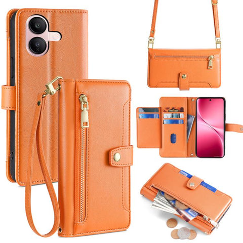 Sheep Texture Cross-body Zipper Wallet Leather Phone Case, For vivo X300 5G, For vivo Y31 5G 2025, For vivo V60 Lite 5G Global, For vivo V60 5G Global, For vivo iQOO Neo 10 5G Global, For vivo X200s 5G, For vivo V50 5G, For vivo X200 Pro 5G