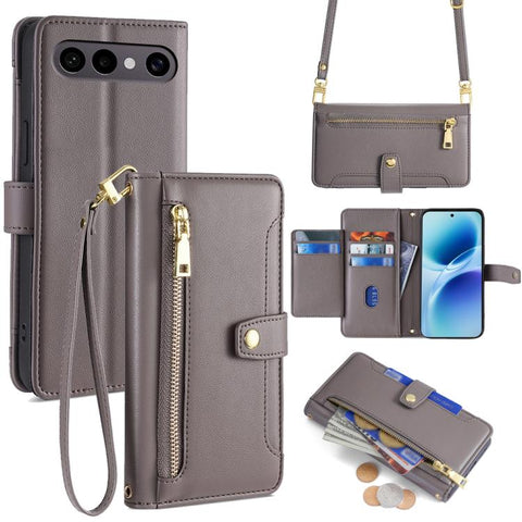 Sheep Texture Cross-body Zipper Wallet Leather Phone Case, For vivo X300s 5G, For vivo V70 FE 5G, For vivo Y05 4G, For vivo Y500i 5G, For vivo X300 Ultra 5G, For vivo S50 Pro mini 5G, For vivo S50 5G, For vivo X300 Pro 5G