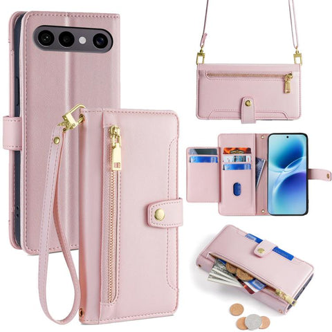 Sheep Texture Cross-body Zipper Wallet Leather Phone Case, For vivo X300s 5G, For vivo V70 FE 5G, For vivo Y05 4G, For vivo Y500i 5G, For vivo X300 Ultra 5G, For vivo S50 Pro mini 5G, For vivo S50 5G, For vivo X300 Pro 5G