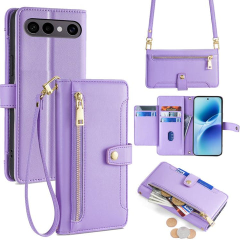 Sheep Texture Cross-body Zipper Wallet Leather Phone Case, For vivo X300s 5G, For vivo V70 FE 5G, For vivo Y05 4G, For vivo Y500i 5G, For vivo X300 Ultra 5G, For vivo S50 Pro mini 5G, For vivo S50 5G, For vivo X300 Pro 5G