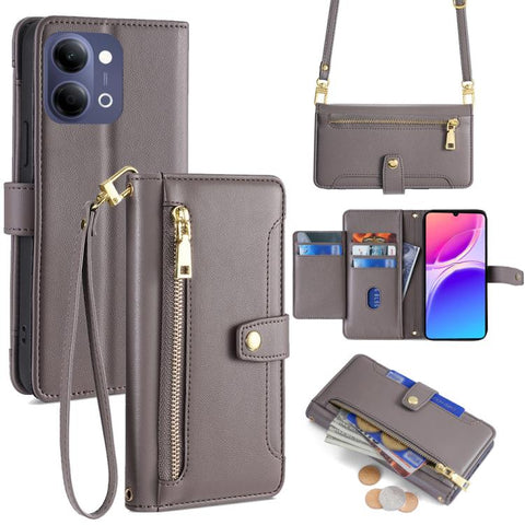 Sheep Texture Cross-body Zipper Wallet Leather Phone Case, For vivo X300s 5G, For vivo V70 FE 5G, For vivo Y05 4G, For vivo Y500i 5G, For vivo X300 Ultra 5G, For vivo S50 Pro mini 5G, For vivo S50 5G, For vivo X300 Pro 5G