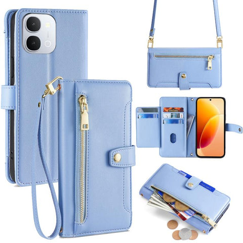 Sheep Texture Cross-body Zipper Wallet Leather Phone Case, For vivo X300s 5G, For vivo V70 FE 5G, For vivo Y05 4G, For vivo Y500i 5G, For vivo X300 Ultra 5G, For vivo S50 Pro mini 5G, For vivo S50 5G, For vivo X300 Pro 5G