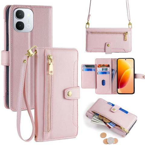 Sheep Texture Cross-body Zipper Wallet Leather Phone Case, For vivo X300s 5G, For vivo V70 FE 5G, For vivo Y05 4G, For vivo Y500i 5G, For vivo X300 Ultra 5G, For vivo S50 Pro mini 5G, For vivo S50 5G, For vivo X300 Pro 5G
