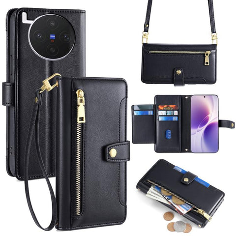 Sheep Texture Cross-body Zipper Wallet Leather Phone Case, For vivo X300s 5G, For vivo V70 FE 5G, For vivo Y05 4G, For vivo Y500i 5G, For vivo X300 Ultra 5G, For vivo S50 Pro mini 5G, For vivo S50 5G, For vivo X300 Pro 5G