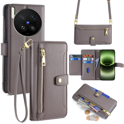 Sheep Texture Cross-body Zipper Wallet Leather Phone Case, For vivo X300s 5G, For vivo V70 FE 5G, For vivo Y05 4G, For vivo Y500i 5G, For vivo X300 Ultra 5G, For vivo S50 Pro mini 5G, For vivo S50 5G, For vivo X300 Pro 5G