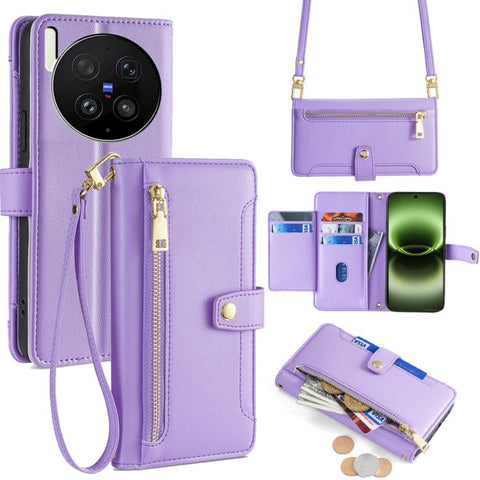 Sheep Texture Cross-body Zipper Wallet Leather Phone Case, For vivo X300s 5G, For vivo V70 FE 5G, For vivo Y05 4G, For vivo Y500i 5G, For vivo X300 Ultra 5G, For vivo S50 Pro mini 5G, For vivo S50 5G, For vivo X300 Pro 5G