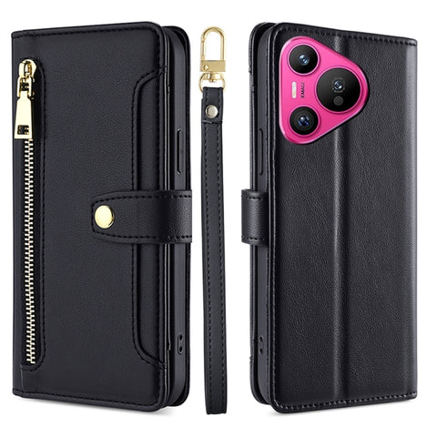 Sheep Texture Cross-body Zipper Wallet Leather Phone Case, For Huawei Pura 80 5G, For Huawei nova 14 Ultra 5G, For Huawei nova 14 Pro 5G, For Huawei nova 14 5G, For Huawei Pura 70 Pro / 70 Pro+ 5G, For Huawei Pura 70 Ultra 5G, For Huawei nova 12i 4G   ...