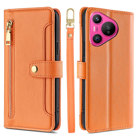 Sheep Texture Cross-body Zipper Wallet Leather Phone Case, For Huawei Pura 80 5G, For Huawei nova 14 Ultra 5G, For Huawei nova 14 Pro 5G, For Huawei nova 14 5G, For Huawei Pura 70 Pro / 70 Pro+ 5G, For Huawei Pura 70 Ultra 5G, For Huawei nova 12i 4G   ...