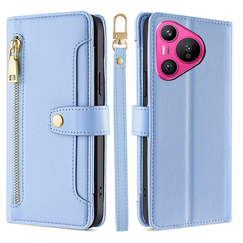 Sheep Texture Cross-body Zipper Wallet Leather Phone Case, For Huawei Pura 80 5G, For Huawei nova 14 Ultra 5G, For Huawei nova 14 Pro 5G, For Huawei nova 14 5G, For Huawei Pura 70 Pro / 70 Pro+ 5G, For Huawei Pura 70 Ultra 5G, For Huawei nova 12i 4G   ...