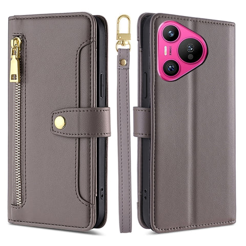 Sheep Texture Cross-body Zipper Wallet Leather Phone Case, For Huawei Pura 80 5G, For Huawei nova 14 Ultra 5G, For Huawei nova 14 Pro 5G, For Huawei nova 14 5G, For Huawei Pura 70 Pro / 70 Pro+ 5G, For Huawei Pura 70 Ultra 5G, For Huawei nova 12i 4G   ...