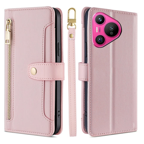 Sheep Texture Cross-body Zipper Wallet Leather Phone Case, For Huawei Pura 80 5G, For Huawei nova 14 Ultra 5G, For Huawei nova 14 Pro 5G, For Huawei nova 14 5G, For Huawei Pura 70 Pro / 70 Pro+ 5G, For Huawei Pura 70 Ultra 5G, For Huawei nova 12i 4G   ...