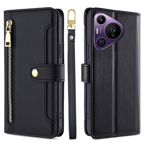 Sheep Texture Cross-body Zipper Wallet Leather Phone Case, For Huawei Pura 80 5G, For Huawei nova 14 Ultra 5G, For Huawei nova 14 Pro 5G, For Huawei nova 14 5G, For Huawei Pura 70 Pro / 70 Pro+ 5G, For Huawei Pura 70 Ultra 5G, For Huawei nova 12i 4G   ...