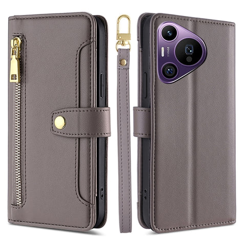Sheep Texture Cross-body Zipper Wallet Leather Phone Case, For Huawei Pura 80 5G, For Huawei nova 14 Ultra 5G, For Huawei nova 14 Pro 5G, For Huawei nova 14 5G, For Huawei Pura 70 Pro / 70 Pro+ 5G, For Huawei Pura 70 Ultra 5G, For Huawei nova 12i 4G   ...