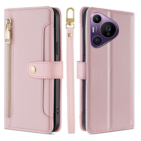 Sheep Texture Cross-body Zipper Wallet Leather Phone Case, For Huawei Pura 80 5G, For Huawei nova 14 Ultra 5G, For Huawei nova 14 Pro 5G, For Huawei nova 14 5G, For Huawei Pura 70 Pro / 70 Pro+ 5G, For Huawei Pura 70 Ultra 5G, For Huawei nova 12i 4G   ...