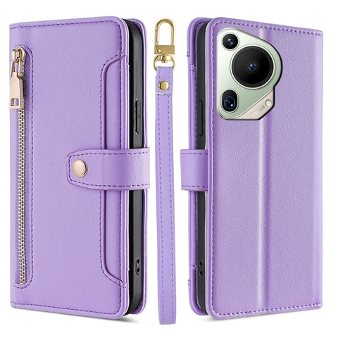 Sheep Texture Cross-body Zipper Wallet Leather Phone Case, For Huawei Pura 80 5G, For Huawei nova 14 Ultra 5G, For Huawei nova 14 Pro 5G, For Huawei nova 14 5G, For Huawei Pura 70 Pro / 70 Pro+ 5G, For Huawei Pura 70 Ultra 5G, For Huawei nova 12i 4G   ...