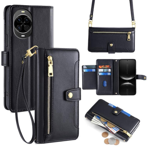 Sheep Texture Cross-body Zipper Wallet Leather Phone Case, For Huawei Pura 80 5G, For Huawei nova 14 Ultra 5G, For Huawei nova 14 Pro 5G, For Huawei nova 14 5G, For Huawei Pura 70 Pro / 70 Pro+ 5G, For Huawei Pura 70 Ultra 5G, For Huawei nova 12i 4G   ...