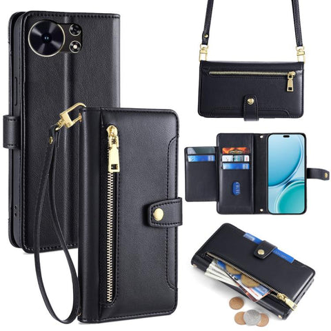 Sheep Texture Cross-body Zipper Wallet Leather Phone Case, For Huawei Enjoy 90 Pro Max 5G, For Huawei Enjoy 90 Plus 5G, For Huawei nova 15 Ultra, For Huawei nova 15 Pro, For Huawei nova 15, For Huawei Mate 80 Pro Max 5G, For Huawei Mate 80 5G          ...