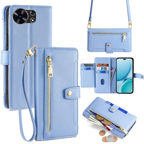 Sheep Texture Cross-body Zipper Wallet Leather Phone Case, For Huawei Enjoy 90 Pro Max 5G, For Huawei Enjoy 90 Plus 5G, For Huawei nova 15 Ultra, For Huawei nova 15 Pro, For Huawei nova 15, For Huawei Mate 80 Pro Max 5G, For Huawei Mate 80 5G          ...
