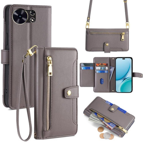 Sheep Texture Cross-body Zipper Wallet Leather Phone Case, For Huawei Enjoy 90 Pro Max 5G, For Huawei Enjoy 90 Plus 5G, For Huawei nova 15 Ultra, For Huawei nova 15 Pro, For Huawei nova 15, For Huawei Mate 80 Pro Max 5G, For Huawei Mate 80 5G          ...
