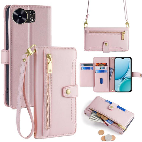 Sheep Texture Cross-body Zipper Wallet Leather Phone Case, For Huawei Enjoy 90 Pro Max 5G, For Huawei Enjoy 90 Plus 5G, For Huawei nova 15 Ultra, For Huawei nova 15 Pro, For Huawei nova 15, For Huawei Mate 80 Pro Max 5G, For Huawei Mate 80 5G          ...