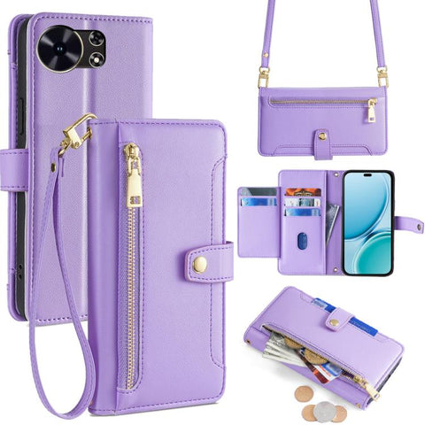 Sheep Texture Cross-body Zipper Wallet Leather Phone Case, For Huawei Enjoy 90 Pro Max 5G, For Huawei Enjoy 90 Plus 5G, For Huawei nova 15 Ultra, For Huawei nova 15 Pro, For Huawei nova 15, For Huawei Mate 80 Pro Max 5G, For Huawei Mate 80 5G          ...
