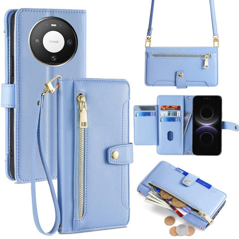 Sheep Texture Cross-body Zipper Wallet Leather Phone Case, For Huawei Enjoy 90 Pro Max 5G, For Huawei Enjoy 90 Plus 5G, For Huawei nova 15 Ultra, For Huawei nova 15 Pro, For Huawei nova 15, For Huawei Mate 80 Pro Max 5G, For Huawei Mate 80 5G          ...