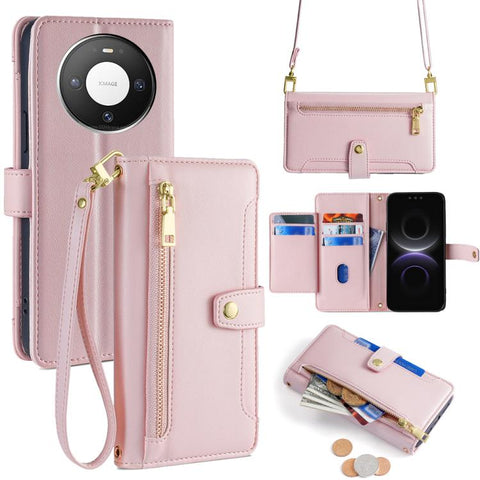 Sheep Texture Cross-body Zipper Wallet Leather Phone Case, For Huawei Enjoy 90 Pro Max 5G, For Huawei Enjoy 90 Plus 5G, For Huawei nova 15 Ultra, For Huawei nova 15 Pro, For Huawei nova 15, For Huawei Mate 80 Pro Max 5G, For Huawei Mate 80 5G          ...