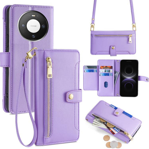 Sheep Texture Cross-body Zipper Wallet Leather Phone Case, For Huawei Enjoy 90 Pro Max 5G, For Huawei Enjoy 90 Plus 5G, For Huawei nova 15 Ultra, For Huawei nova 15 Pro, For Huawei nova 15, For Huawei Mate 80 Pro Max 5G, For Huawei Mate 80 5G          ...