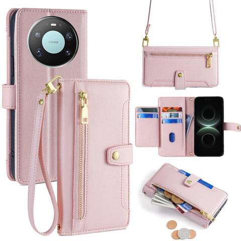 Sheep Texture Cross-body Zipper Wallet Leather Phone Case, For Huawei Enjoy 90 Pro Max 5G, For Huawei Enjoy 90 Plus 5G, For Huawei nova 15 Ultra, For Huawei nova 15 Pro, For Huawei nova 15, For Huawei Mate 80 Pro Max 5G, For Huawei Mate 80 5G          ...