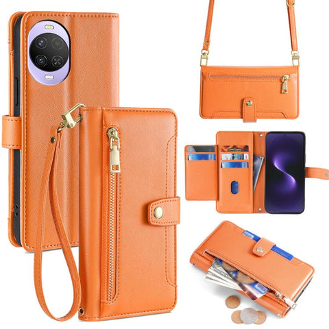 Sheep Texture Cross-body Zipper Wallet Leather Phone Case, For Huawei Enjoy 90 Pro Max 5G, For Huawei Enjoy 90 Plus 5G, For Huawei nova 15 Ultra, For Huawei nova 15 Pro, For Huawei nova 15, For Huawei Mate 80 Pro Max 5G, For Huawei Mate 80 5G          ...
