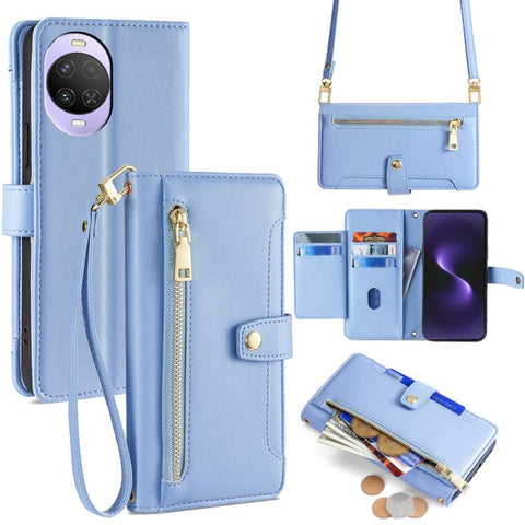 Sheep Texture Cross-body Zipper Wallet Leather Phone Case, For Huawei Enjoy 90 Pro Max 5G, For Huawei Enjoy 90 Plus 5G, For Huawei nova 15 Ultra, For Huawei nova 15 Pro, For Huawei nova 15, For Huawei Mate 80 Pro Max 5G, For Huawei Mate 80 5G          ...