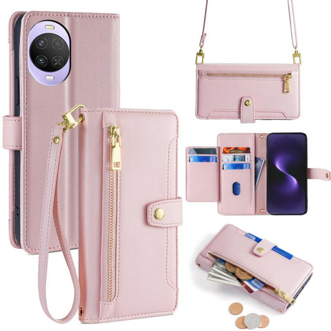 Sheep Texture Cross-body Zipper Wallet Leather Phone Case, For Huawei Enjoy 90 Pro Max 5G, For Huawei Enjoy 90 Plus 5G, For Huawei nova 15 Ultra, For Huawei nova 15 Pro, For Huawei nova 15, For Huawei Mate 80 Pro Max 5G, For Huawei Mate 80 5G          ...