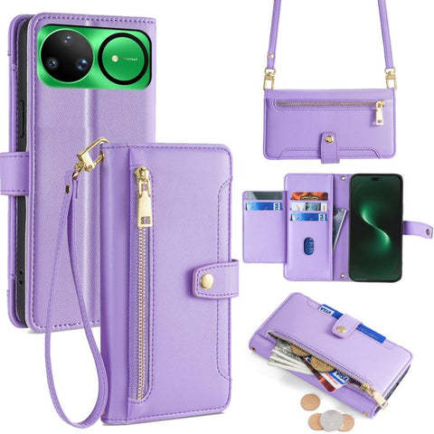 Sheep Texture Cross-body Zipper Wallet Leather Phone Case, For Huawei Enjoy 90 Pro Max 5G, For Huawei Enjoy 90 Plus 5G, For Huawei nova 15 Ultra, For Huawei nova 15 Pro, For Huawei nova 15, For Huawei Mate 80 Pro Max 5G, For Huawei Mate 80 5G          ...