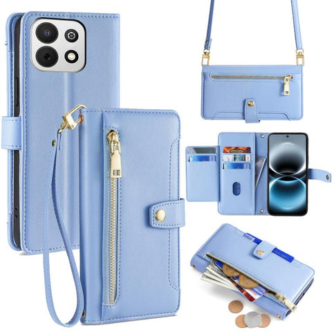Sheep Texture Cross-body Zipper Wallet Leather Phone Case, For Huawei Enjoy 90 Pro Max 5G, For Huawei Enjoy 90 Plus 5G, For Huawei nova 15 Ultra, For Huawei nova 15 Pro, For Huawei nova 15, For Huawei Mate 80 Pro Max 5G, For Huawei Mate 80 5G          ...